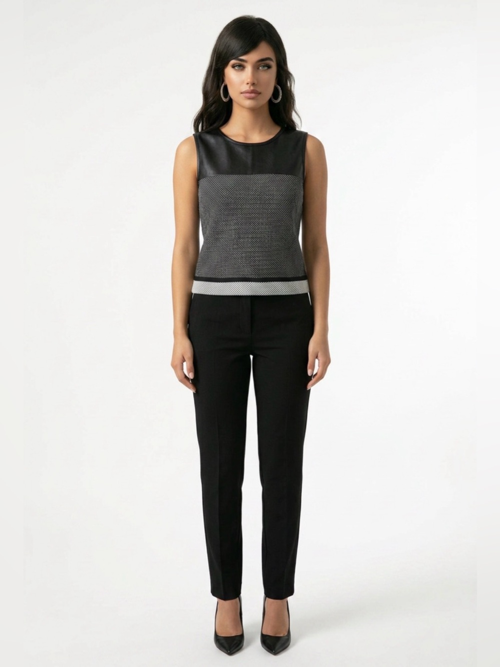 NWOT Armani Exchange Leather combo Top